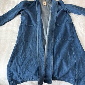 Ellison Blue Denim Open-Front Jacket